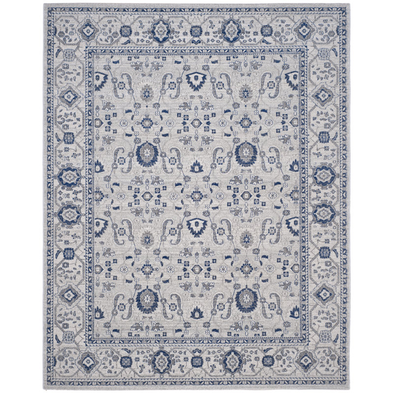 Charlton Home Salisbury Gray/Cobalt Blue Area Rug & Reviews Wayfair